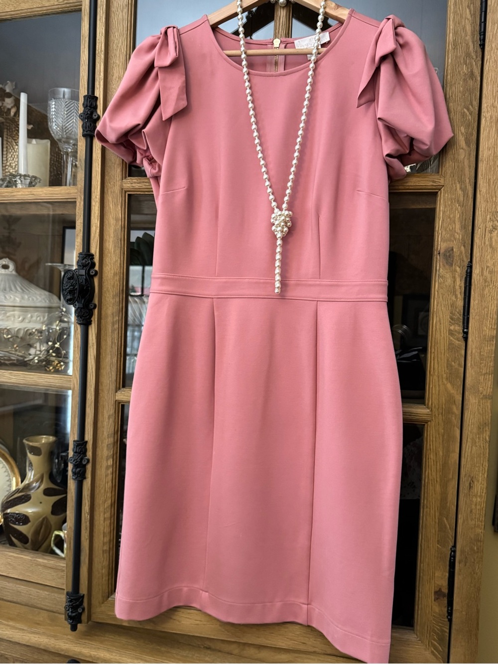 Rachel Parcell Rose-Pink Puff-Sleeve Midi Dress Giving Love Shack Fancy Vibes